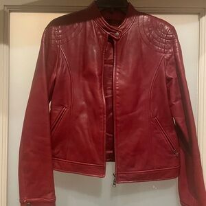 Daniel Leather red moto style jacket